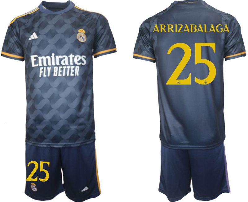 Men 2023-2024 Club Real Madrid away blue #25 Soccer Jersey->real madrid jersey->Soccer Club Jersey